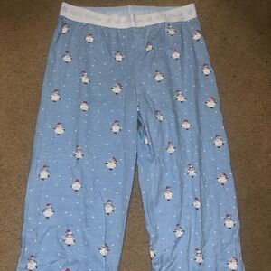 Women's Blue Snowman Pajama Pants